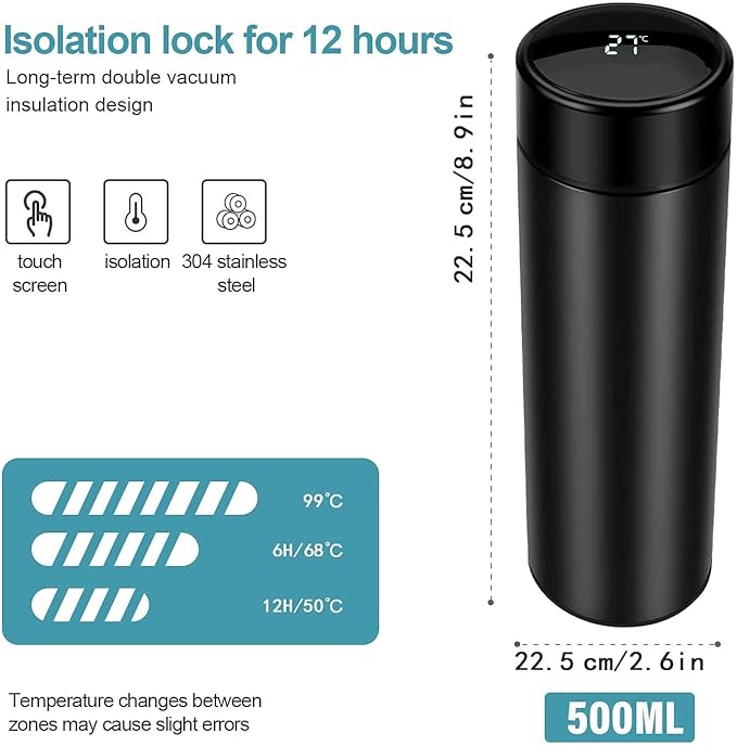 Temperature Display Water Bottle (500 ML)